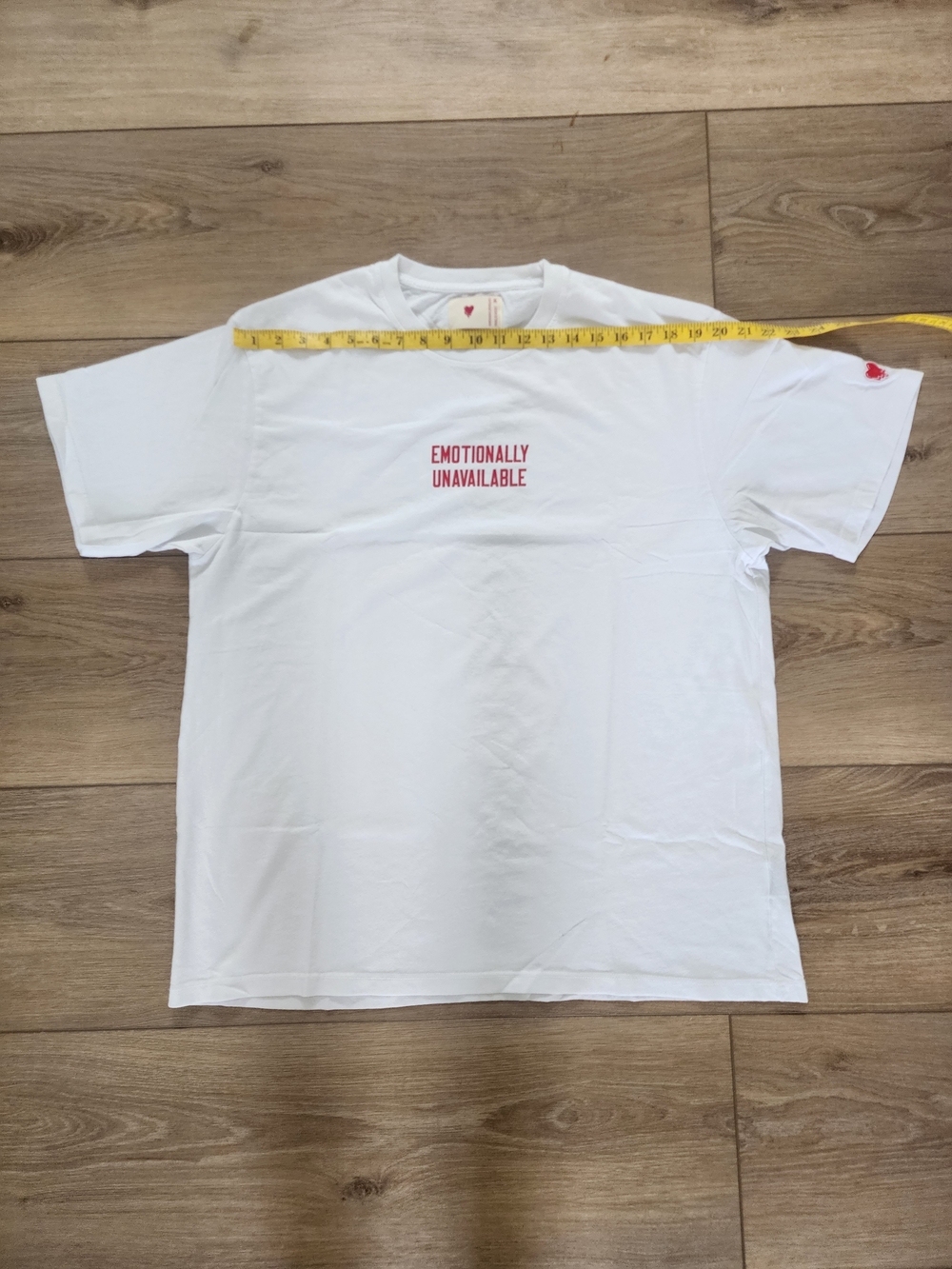 Emotionally Unavailable Heart Sleeve T-shirt Men's Size XL